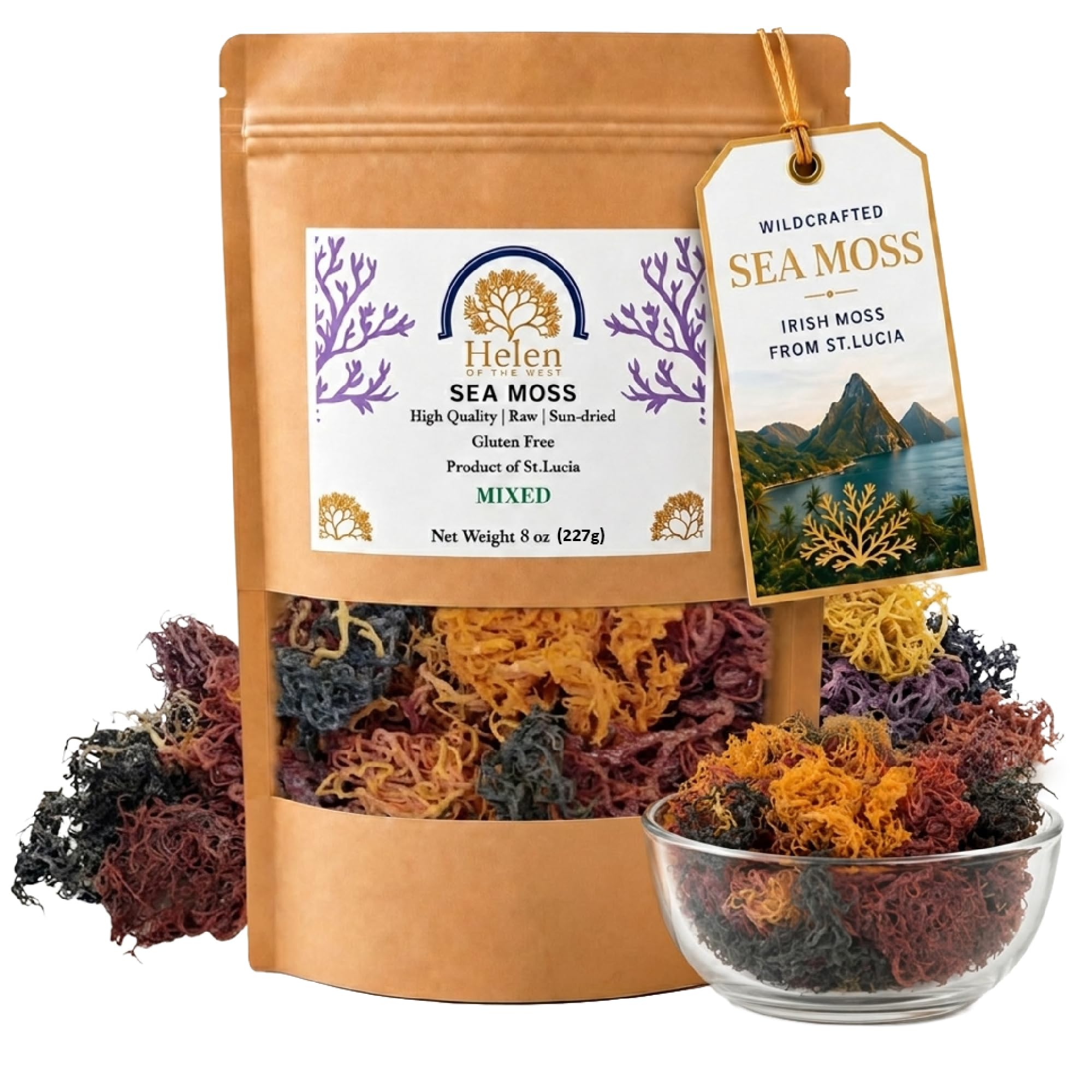 Amazon.com : Wildcrafted Sea Moss | Gold - Purple - Green - Mixed